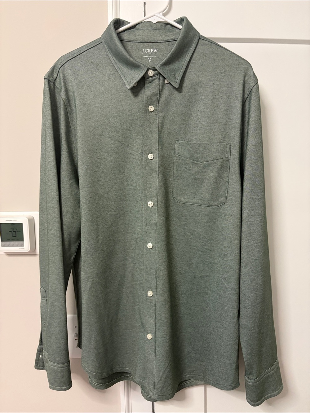 J. Crew Men's Olive Green Button-Down Shirt